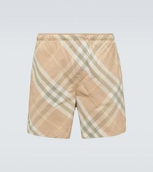 Burberry Check Motif Swim Shorts - Natural