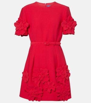 LEO LIN Aurelie Floral-Applique Minidress - Red