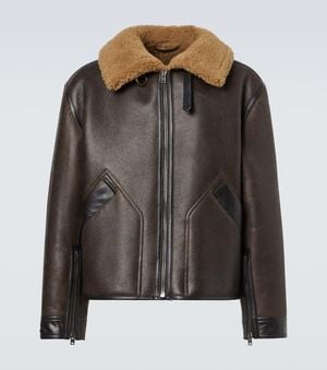 Lemaire Lederjacke Mit Shearling - Schwarz