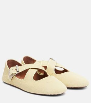 Alaïa Calf Hair Ballet Flats - Natural