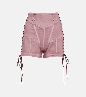 Jean Paul Gaultier X Knwls High-Rise Shorts Aus Denim - Pink