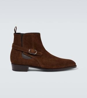 John Lobb Ankle Boots Mason Aus Veloursleder - Braun
