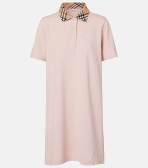 Burberry Abito Polo Check - Rosa