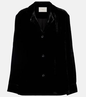 Asceno Calabasas Velvet Shirt - Black