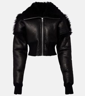 Rick Owens Short Leather Jacket - Black