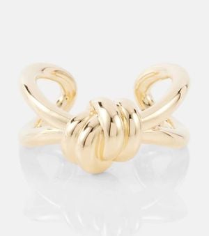 Bottega Veneta Anillo Knot De Plata De Ley Banado En Oro - Metálico
