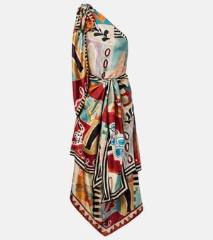 ALÉMAIS Vestido Midi Michelle De Seda - Blanco