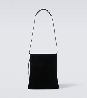 Dries Van Noten Messenger Bag Aus Veloursleder - Weiß