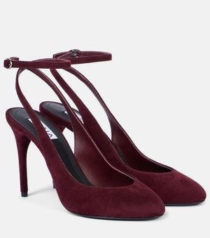 Alaïa Pumps Decolette 90 Aus Veloursleder - Rot