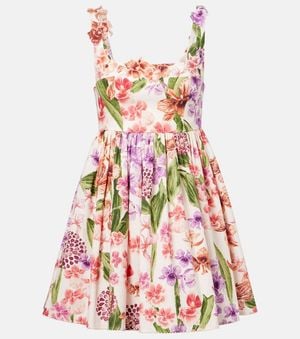 Agua Bendita Barbare Floral Cotton Minidress - Pink