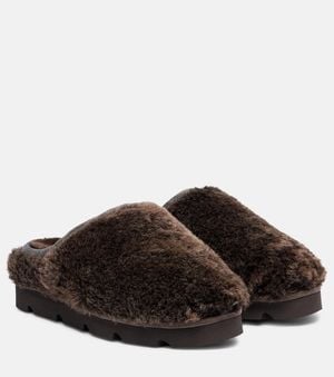 Brunello Cucinelli Slip-Ons Monili Aus Shearling - Braun