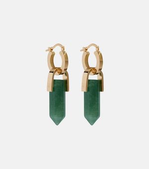 La DoubleJ Pillar Embellished-Plated Earrings - Green