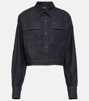 Tom Ford Cropped Denim Jacket - Blue
