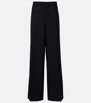 Gucci Gerade High-Rise-Hose Aus Wolle - Blau