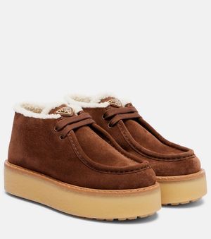 Prada Desert Boots Aus Veloursleder - Braun