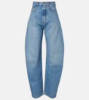 Alaïa High-Rise Barrel Jeans - Blau