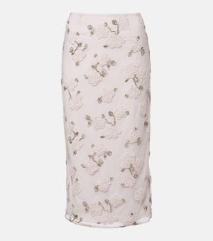 ROTATE BIRGER CHRISTENSEN Jupe Crayon Tasha A Perles Fantaisie - Neutre