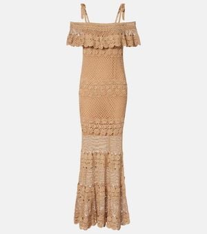 Anna Kosturova Marianne Crochet Cotton Maxi Dress - Natural