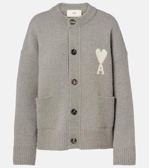 Ami Paris Cardigan Ami De Cour - Grau