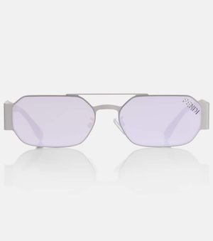 Fendi Eckige Sonnenbrille Cut Out - Blau