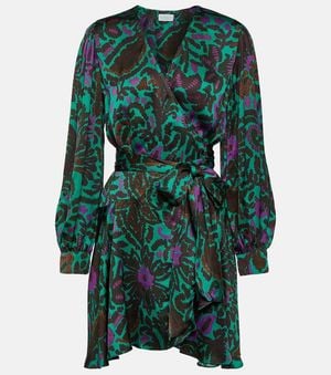 Velvet Bedrucktes Minikleid Bridget Aus Satin - Grün