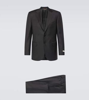 Canali Single-Breasted Wool Suit - Black