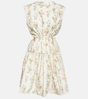 Agua Bendita Sucre Pradera Cotton Poplin Minidress - White