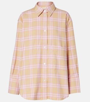 Rohe Checked Cotton Flannel Overshirt - Pink