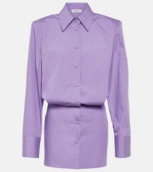 The Attico Margot Cotton Shirt Dress - Purple
