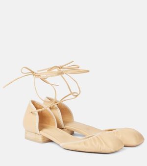 Lemaire Leather Ballet Flats - Natural