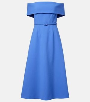 Carolina Herrera Midikleid Aus Einem Wollgemisch - Blau