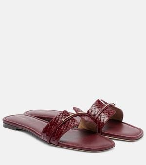 Tom Ford Julianne Croc-Effect Leather Slides - Purple