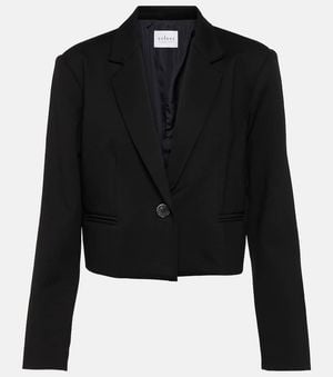 Velvet Anya Cropped Blazer - Black