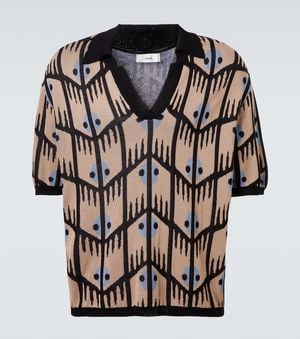 Commas Jacquard Polo Shirt - Black