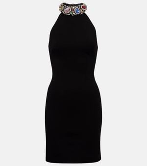 Area Minikleid Mit Kristallen - Schwarz