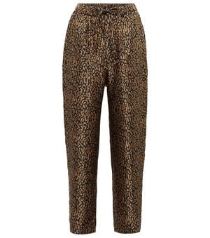 Nanushka Printed Silk Pants - Brown