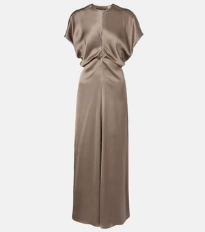 TOTEME Draped Satin Maxi Dress - Natural