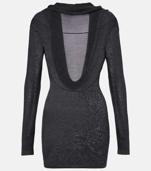 AYA MUSE Rayne Silk And Cashmere Minidress - Black