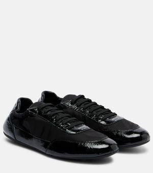 Prada Collapse Re-Nylon And Leather Sneakers - Black