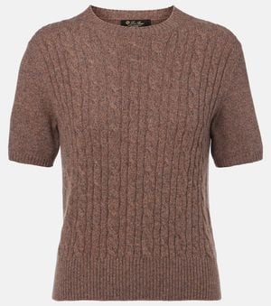 Loro Piana Jersey Trenzado Treccia De Cachemir - Marrón