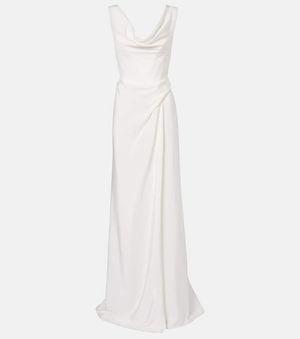 Vivienne Westwood Bridal Mabel Draped Off-Shoulder Silk Gown - White