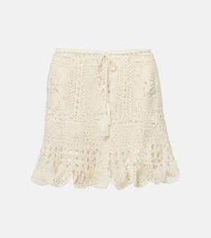 Anna Kosturova Minifalda De Croche De Algodon - Neutro