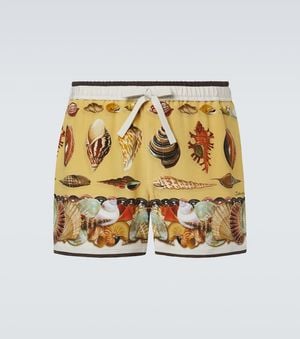 Dolce & Gabbana Shorts De Seda Estampados - Metálico