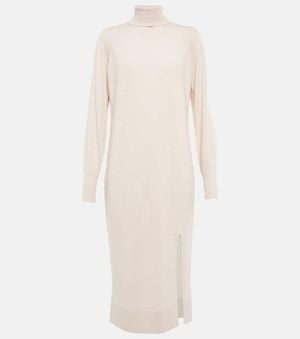 Jardin Des Orangers Wool And Cashmere Jumper Midi Dress - Natural