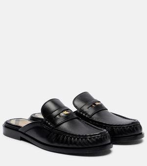 Burberry Ballerines En Cuir - Noir