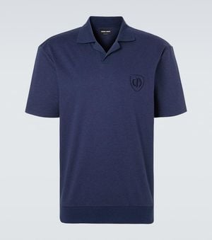 Giorgio Armani Polohemd Aus Baumwoll-Pique - Blau