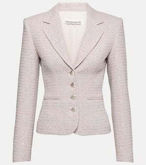 Alessandra Rich Blazer En Tweed A Sequins - Rose