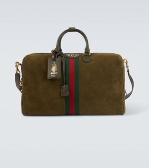 Gucci Savoy Medium Suede Duffel Bag - Green