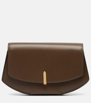 SAVETTE Florence Leather Clutch - Brown