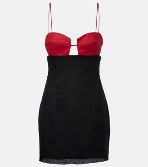 Cala De La Cruz Soline Linen Minidress - Red